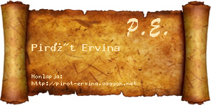 Pirót Ervina névjegykártya